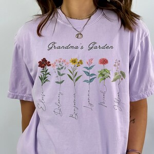 Custom Plant Shirt, Grandma’s Garden, Custom Shirt, Unique Gift For Nana, Plant Shirt, Kids Shirt for Grandma, Kids Gift for Nana, Grandma