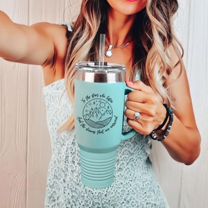 ACOTAR printed water tumbler, To the stars who listen and the dreams that are answered, Insulated Travel Mug, 40oz Stanley dupe