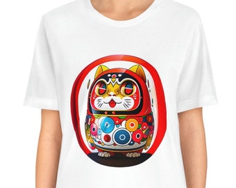 Lucky Daruma Doll shirt, Japanese Lucky Daruma Tee, Anime-Style Graphic T-Shirt,