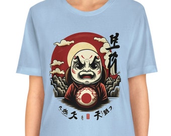 Lucky Daruma Doll shirt, Japanese Lucky Daruma Tee, Anime-Style Graphic T-Shirt,