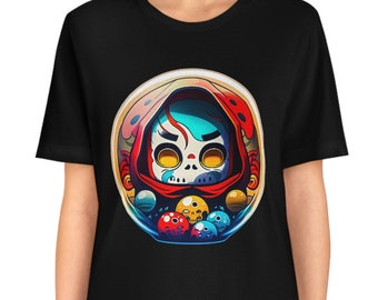 Lucky Daruma Doll shirt, Japanese Lucky Daruma Tee, Anime-Style Graphic T-Shirt,