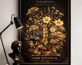 Dark Botanical Wall Art Printable