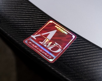 AWD Drivetrain Holographic Sticker | JDM Car Sticker | Vinyl Decal | Japanese Domestic Market