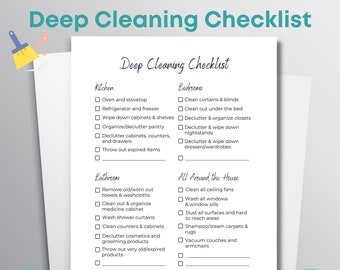 Spring Cleaning Checklist | Declutter Checklist | House Cleaning Printable | Deep Cleaning Checklist | Cleaning Tracker | Home Management