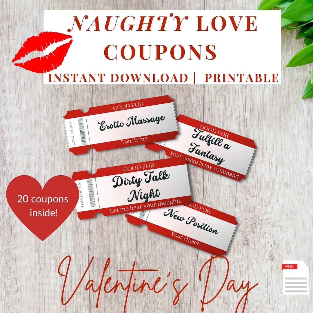 Printable Naughty Love Coupons, Great for Valentines Day, Anniversary ...