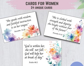 Bible Affirmation Cards for Christians, Daily Scripture Cards Printable, Scripture Affirmation Cards for Christian Women, Bible Study Kit