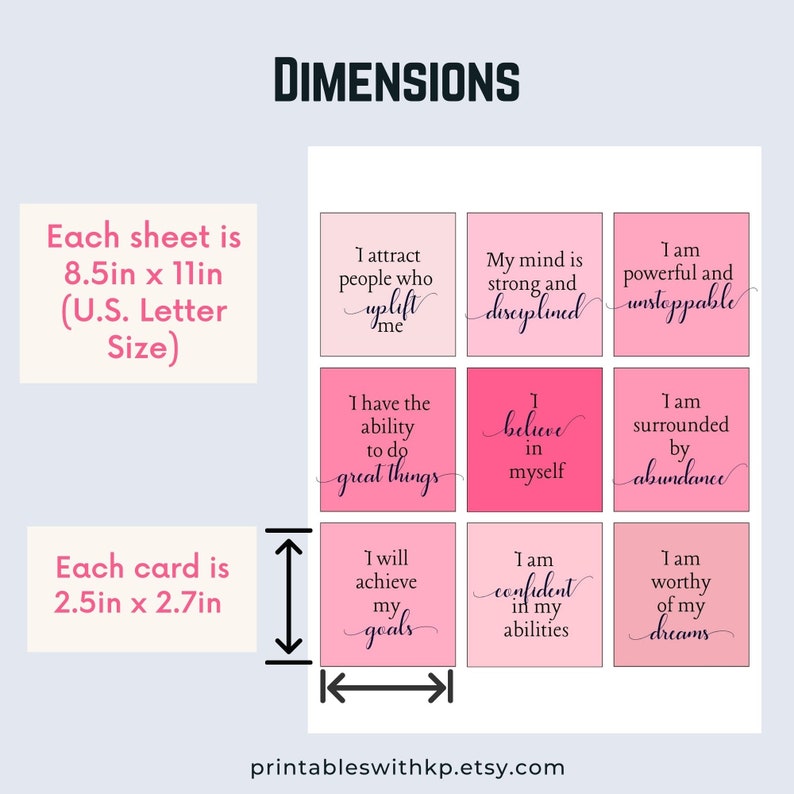 Positive Affirmation Cards for Self Love | Printable Affirmations for ...