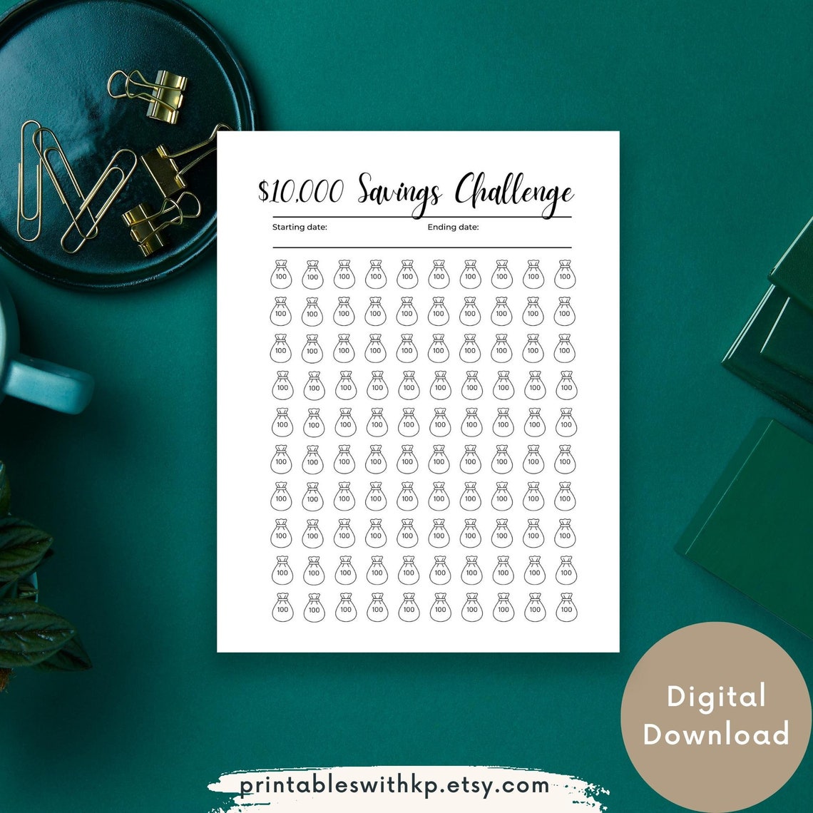 10000 Savings Challenge Printable 10k Savings Challenge - Etsy