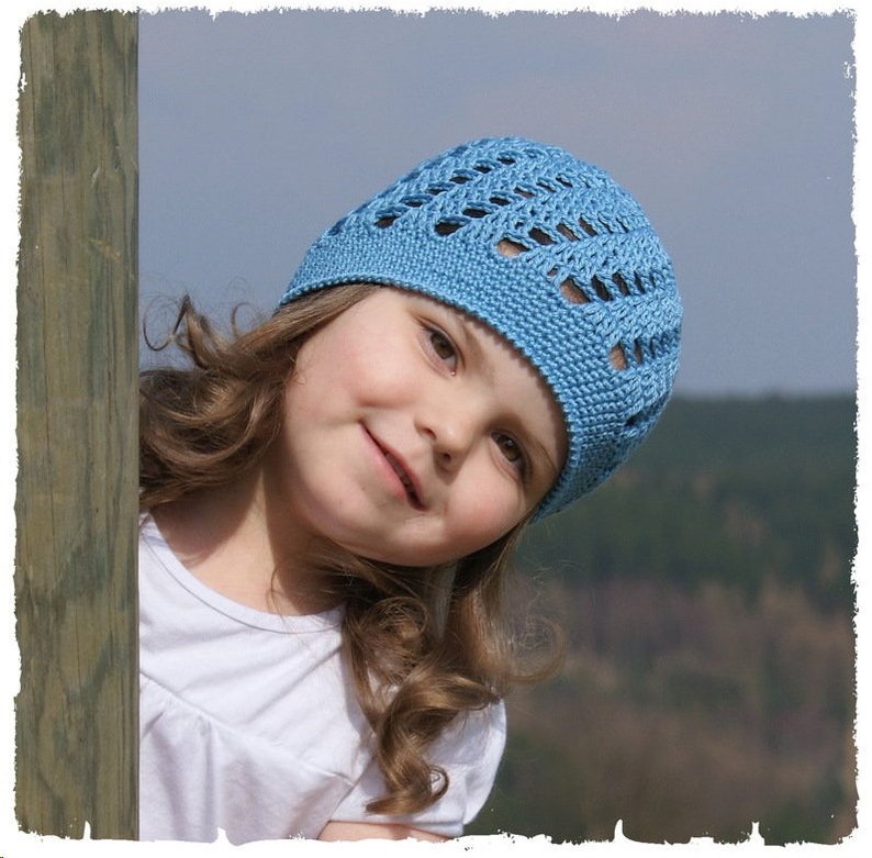 CROCHET INSTRUCTIONS MAYA summer hat, crochet mesh hat from size 38-57 cm head circumference, instructions in German image 8