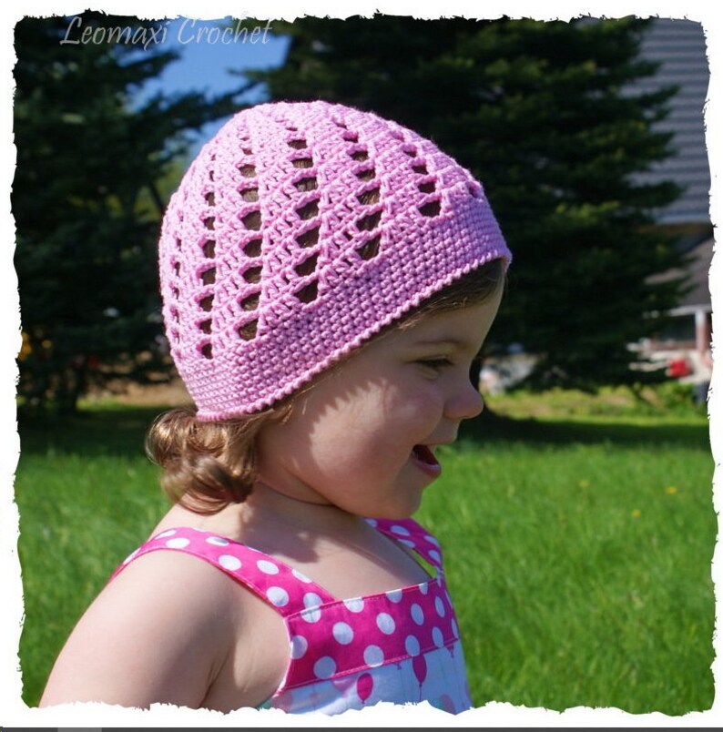 CROCHET INSTRUCTIONS MAYA summer hat, crochet mesh hat from size 38-57 cm head circumference, instructions in German image 4