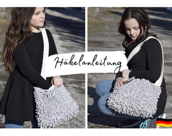 CROCHET INSTRUCTIONS + FLIPSY BAG + large crochet bag made of cool trendy yarn, bag, shopping bag, instructions in German