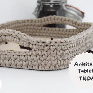Virkmönster + Tilda + Virkad bricka eller korg, förvaringsbehållare, hållbar virkad korg, virka själv, instruktioner på tyska