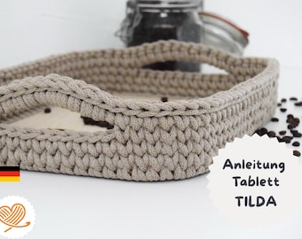 Crochet pattern + Tilda + Crochet tray or basket, storage container, sustainable crochet basket, crochet yourself, instructions in German