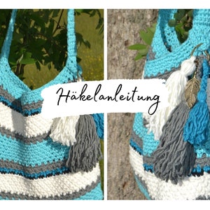 CROCHET PATTERN + SKYLA + Bag quick crochet, beach bag, beach bag, all sizes, instructions in German