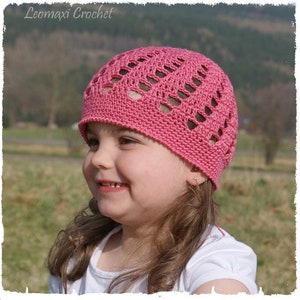 CROCHET INSTRUCTIONS MAYA summer hat, crochet mesh hat from size 38-57 cm head circumference, instructions in German image 5