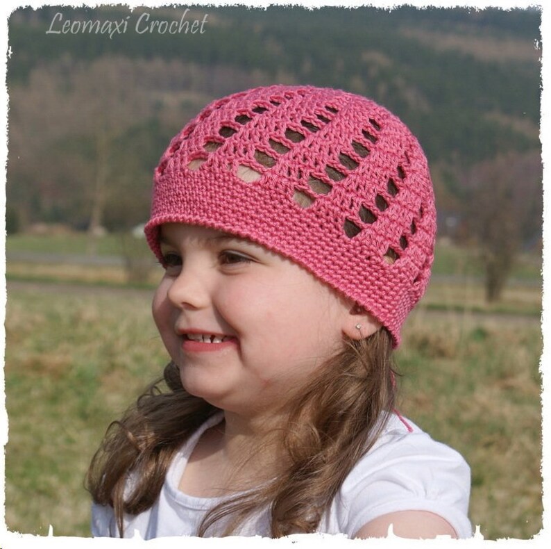 CROCHET INSTRUCTIONS MAYA summer hat, crochet mesh hat from size 38-57 cm head circumference, instructions in German image 5