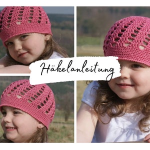 CROCHET INSTRUCTIONS MAYA summer hat, crochet mesh hat from size 38-57 cm head circumference, instructions in German image 1