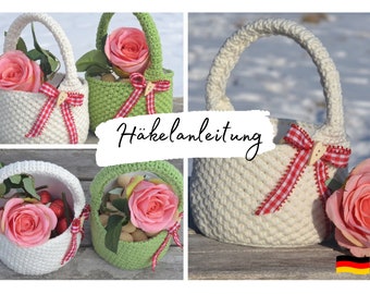 CROCHET INSTRUCTIONS + ROMANCE + Easter basket, crochet Easter decorations, basket, basket, gift, Easter, instructions in German