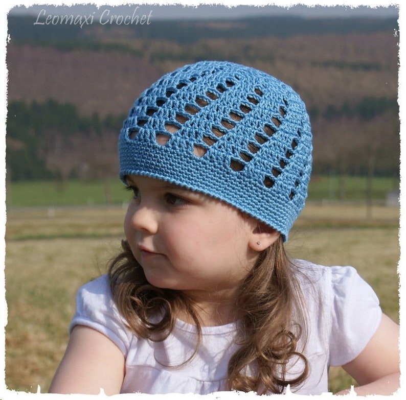 CROCHET INSTRUCTIONS MAYA summer hat, crochet mesh hat from size 38-57 cm head circumference, instructions in German image 7