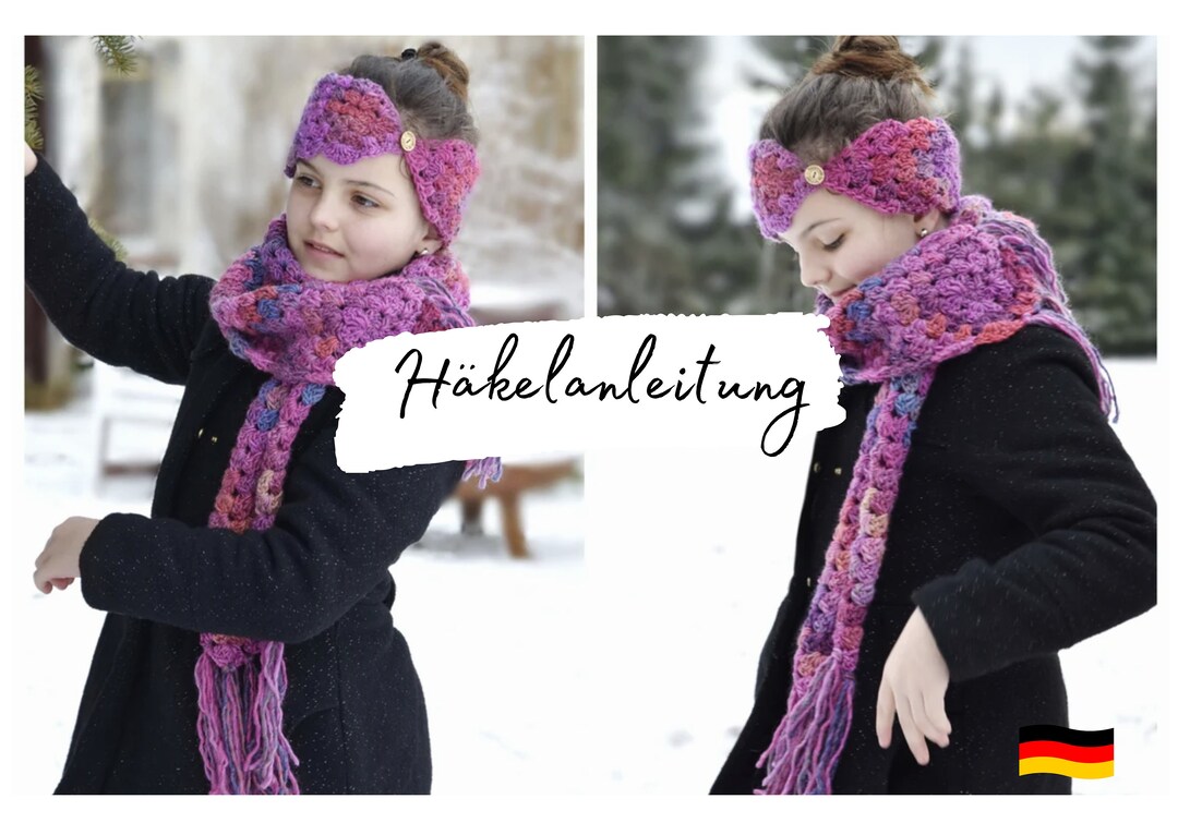 CROCHET INSTRUCTIONS Set IDA Headband and Scarf for Each Yarn in All