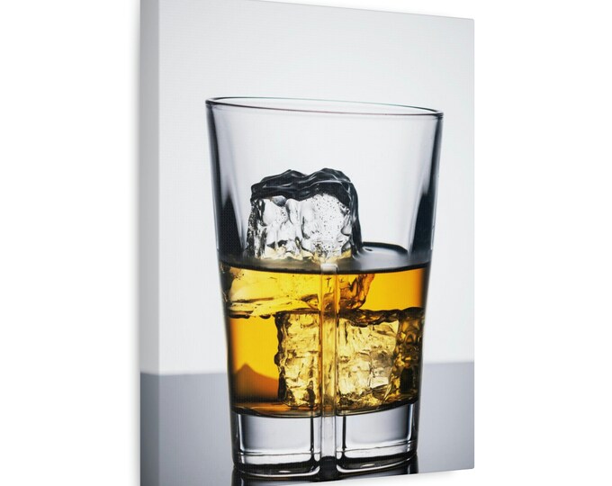 Matte Canvas | Stretched | 1.25" | Wall Art | Home Décor | Print | Abstract Art | Living Room | Wall Hanging | Bourbon | Glass