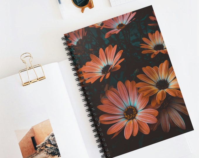 Colorful Flower Spiral Ruled Line Notebook | Spiral Notebooks | Journal | Growth | Diary | Spiral Journal | Kids Notebook