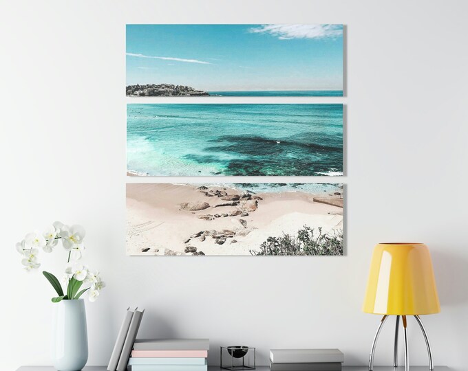 Beautiful Three Piece Ocean Themed Wall Art Acrylic Print (Triptych)