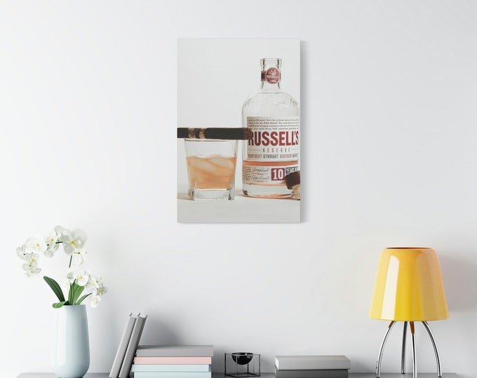 Matte Canvas | Stretched | 1.25" | Wall Art | Home Décor | Print | Abstract Art | Living Room | Wall Hanging | Bourbon | Glass