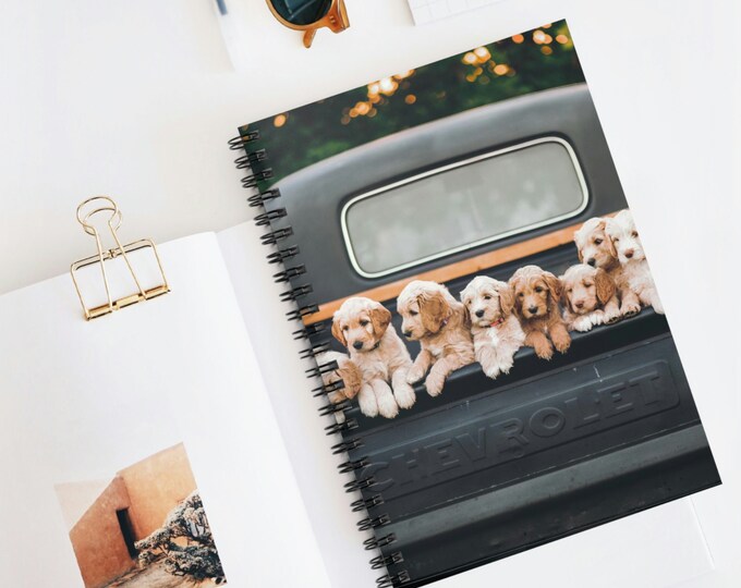 Colorful Puppy Spiral Ruled Line Notebook | Spiral Notebooks | Journal | Growth | Self-Care Diary | Spiral Journal | Kids Notebook