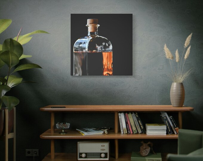 Matte Canvas | Stretched | 1.25" | Wall Art | Home Décor | Print | Abstract Art | Living Room | Wall Hanging | Bourbon | Glass