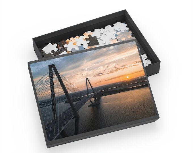 Ravenel Bridge JigSaw Puzzle 96, 252, 500, 1000 Piece | Charleston | South Carolina |christmas Gift | Puzzle | Holiday Gift | Adult Puzzle