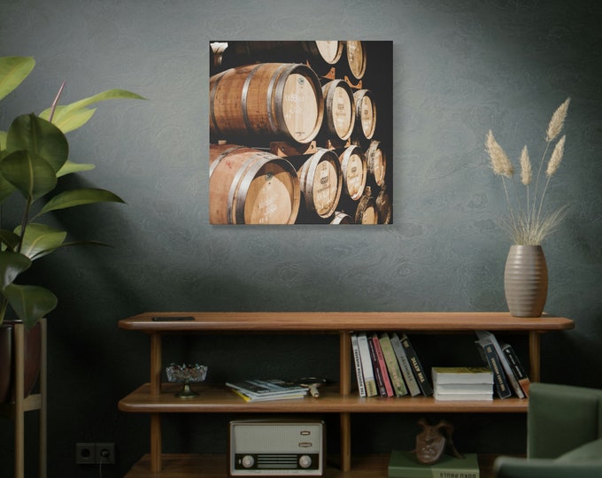 Matte Canvas | Stretched | 1.25" | Wall Art | Home Décor | Print | Abstract Art | Living Room | Wall Hanging | Bourbon | Barrel