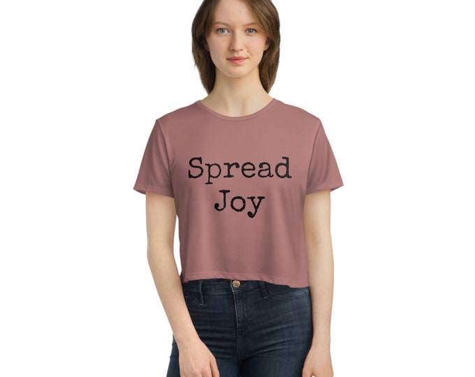 Women's Flowy "Spread Joy" Cropped Tee