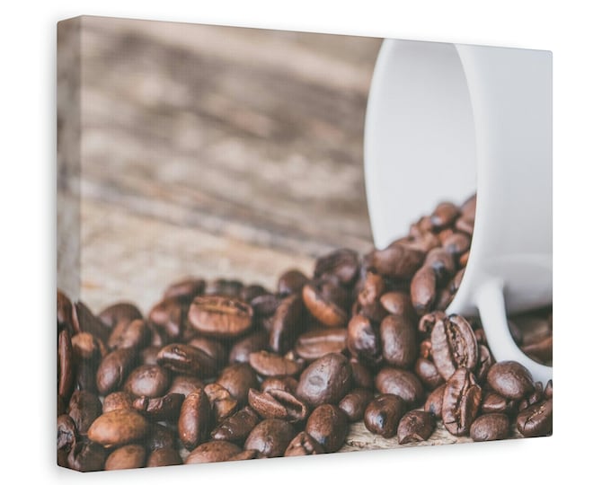 Coffee Beans Matte Canvas | Stretched | 1.25" | Wall Art | Home Décor | Print | Abstract Art | Living Room | Wall Hanging