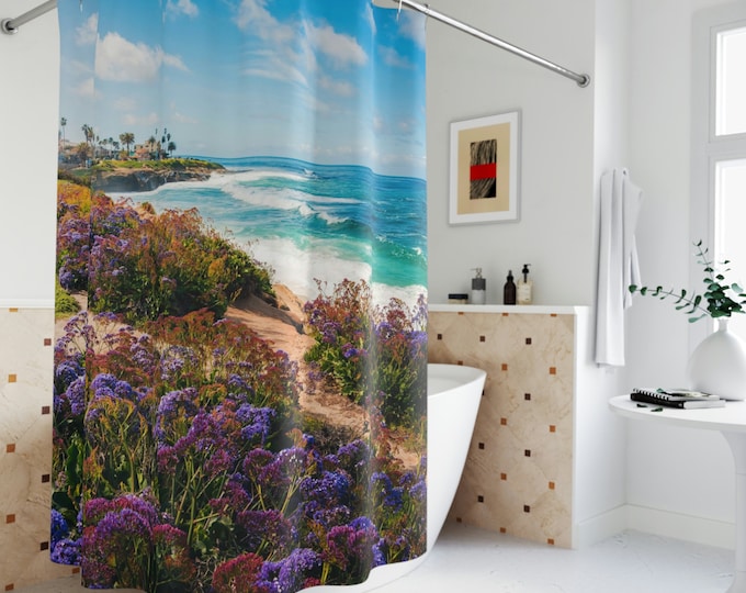 Beach Scene Polyester Shower Curtain