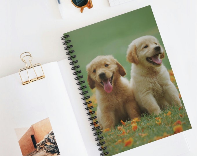 Colorful Puppy Spiral Ruled Line Notebook | Spiral Notebooks | Journal | Growth | Self-Care Diary | Spiral Journal | Kids Notebook