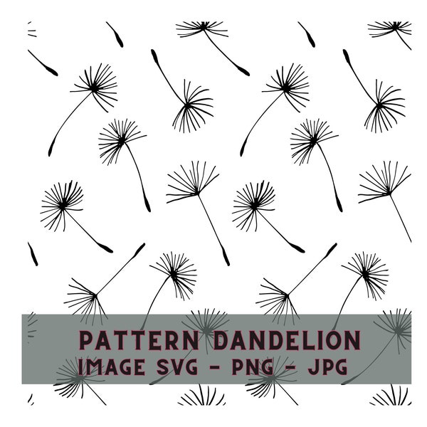 Dandelion pattern image SVG, PNG, JPG  Digital images, Floral clipart, Dandelions svg , Flower Silhouette  svg