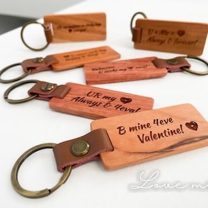 Engraved Wood Key Chain Custom Keychain Gift For Boyfriend Personalized Wooden Keychain Gift for Kids Gift For Father’s Day