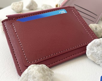 Portafoglio unisex personalizzato, realizzato a mano in pelle blu, con possibilità di incisione per nome, iniziali, data qualsiasi testo o immagine – NET