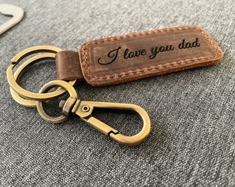 Custom Leather Keychain Gift Personalized Keychain For Him Initial Keychain Wedding Gift For Mom Keychain for Dad For New Drivers