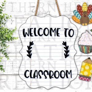 Seasonal Classroom Door Hanger Bundle PNG Digital File