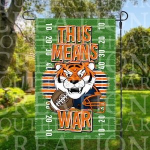 This Means War Tiger Football Garden Flag PNG Digital Download