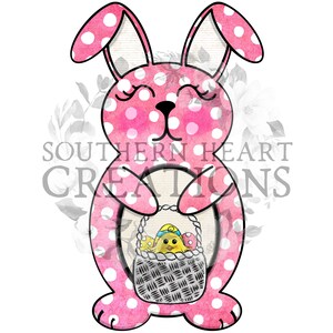 Pink Easter Bunny PNG Digital File