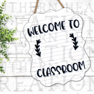Classroom Door Hanger PNG Digital File