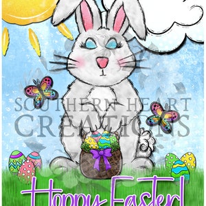 Hoppy Easter Garden Flag JPG Digital Download