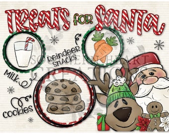 Treats for Santa Placemat JPG Digital Download