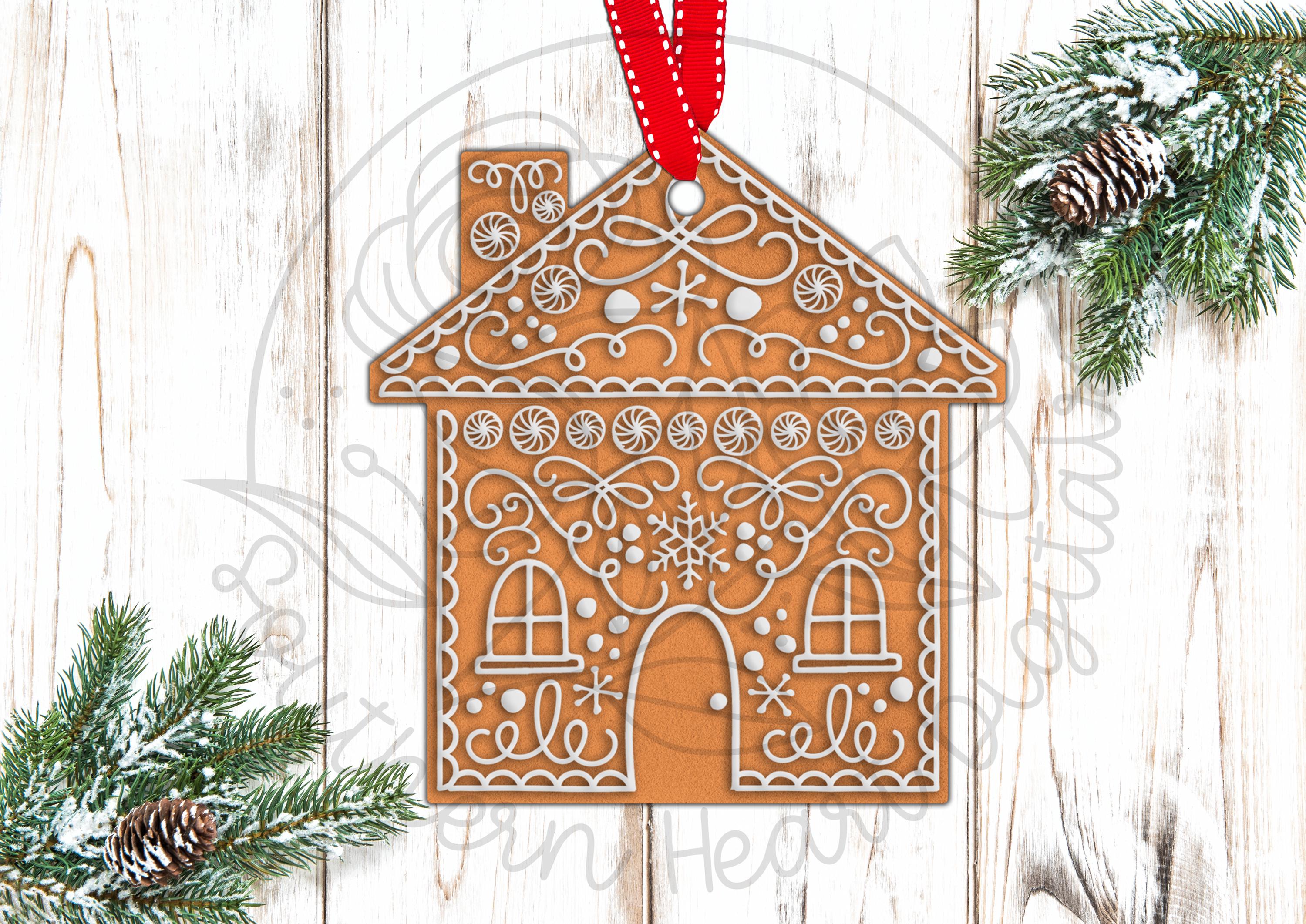Christmas Gingerbread House Shape Door Hanger and Ornament PNG Digital ...
