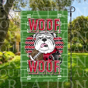 Woof Woof Georgia Football Garden Flag PNG Digital Download