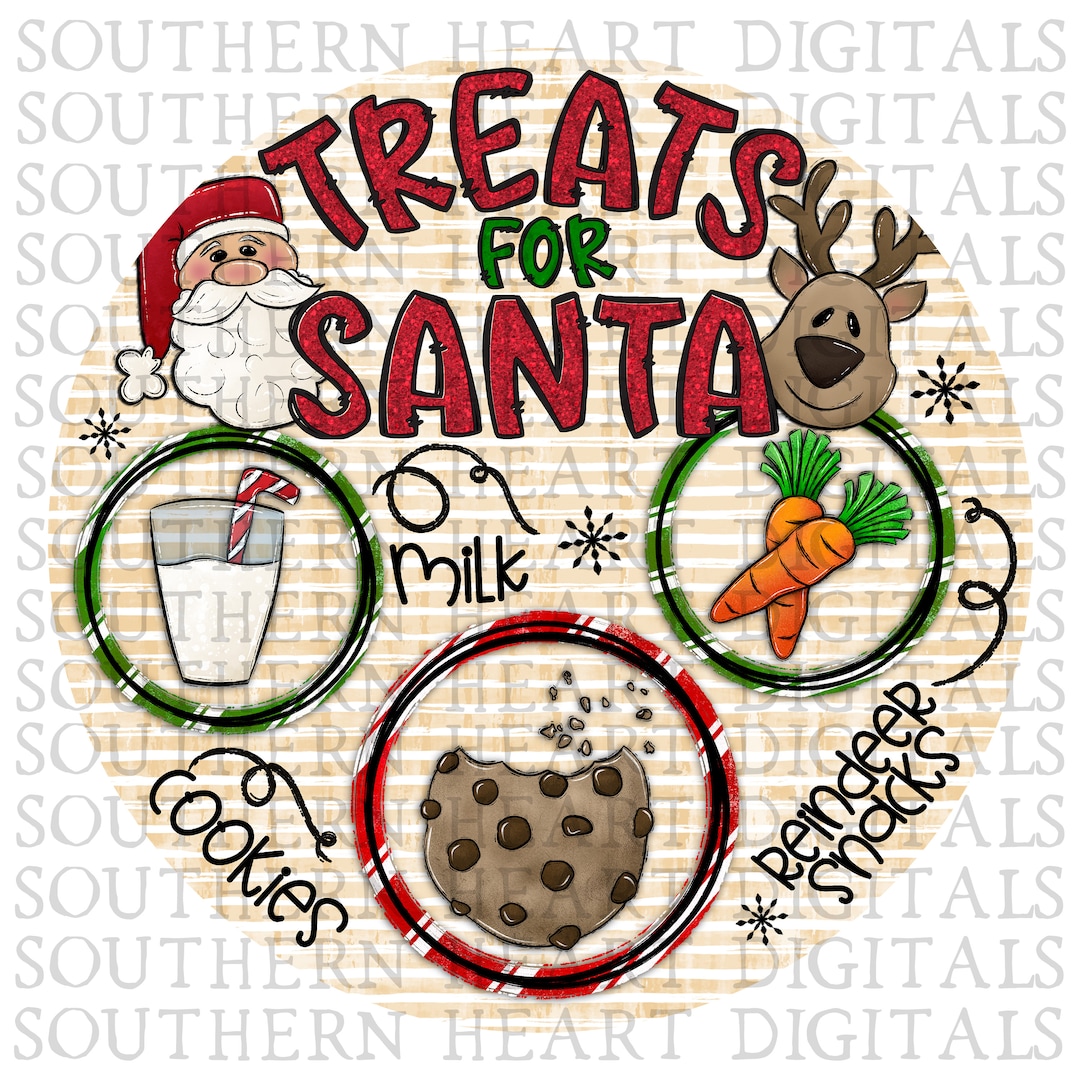Treats for Santa ROUND PNG Digital Download - Etsy