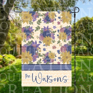 Fall Floral Garden Flag PNG Digital Download